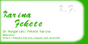karina fekete business card